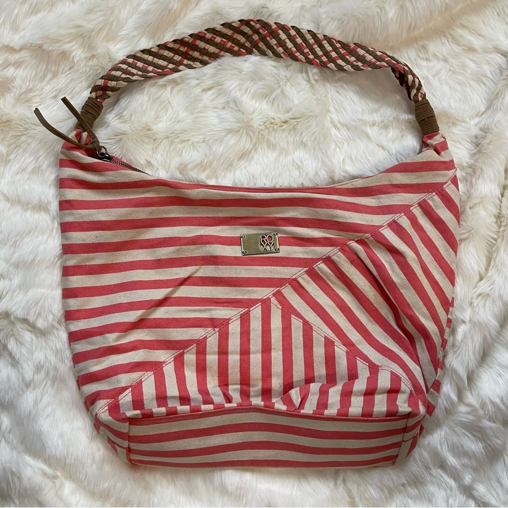 Roxy Pink & White Hobo Bag